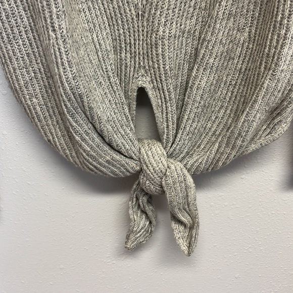 Moth turtleneck tie front grey sweater - Picture 2 of 5